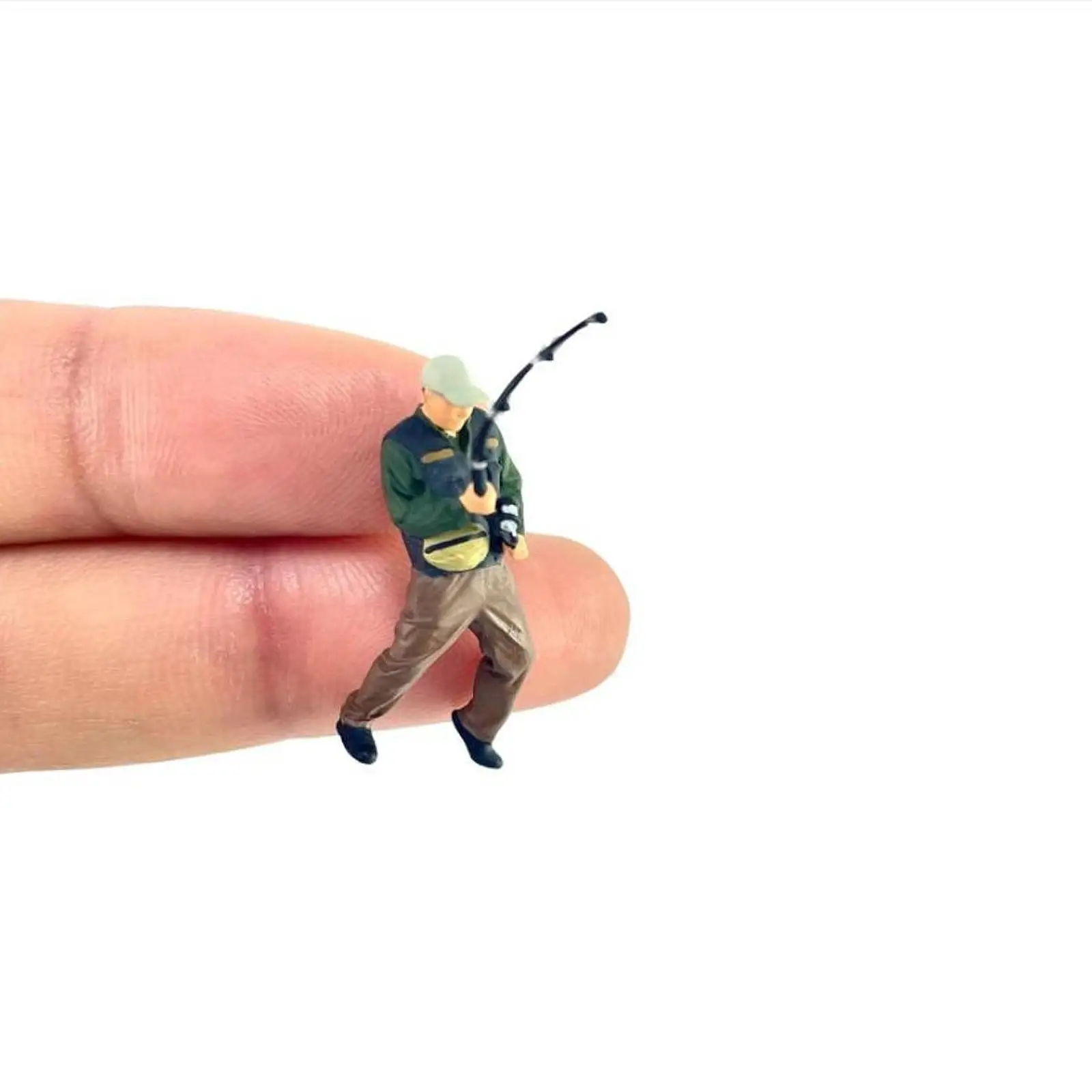 4Pcs 1:64 Fishing Figurine for Photography Props Dollhouse Scenery Landscape
