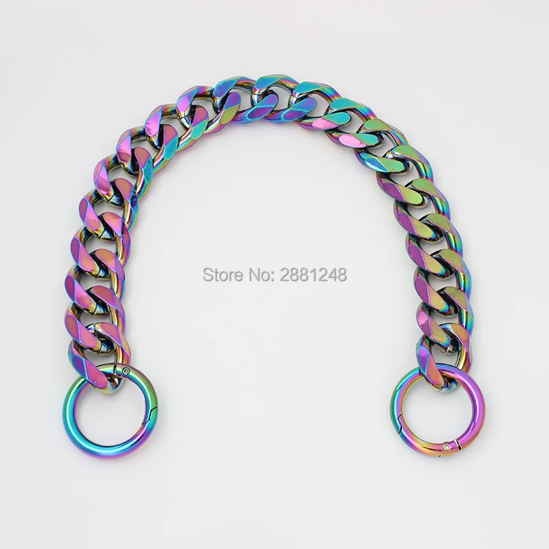 5colors 22mm rainbow  thick Aluminum chain Light weight bags strap bag parts handles easy matching Accessory Handbag Straps Bag