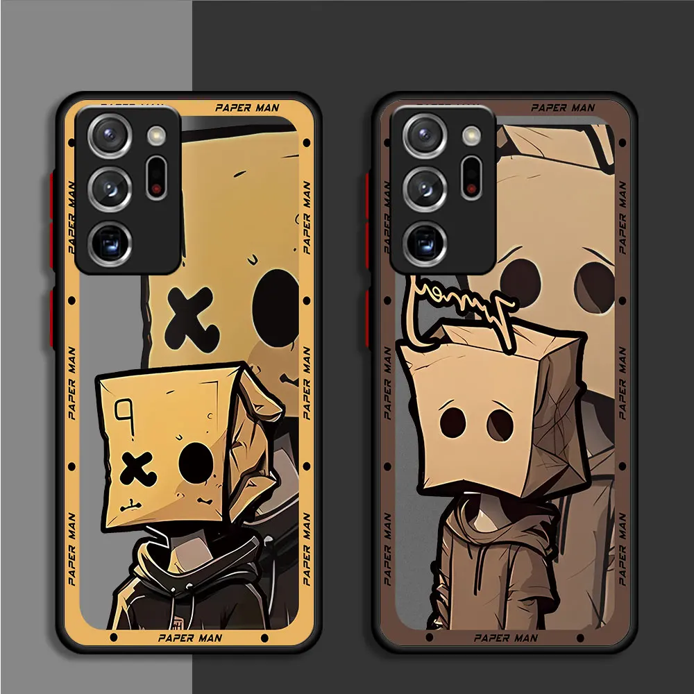 Cartoon Paper Man Pattern Case for Samsung Galaxy A73 A23 A13 A14 A52 5G A33 A53 A24 A72 A22 A54 A34 A32 Matte Soft Cover Cases