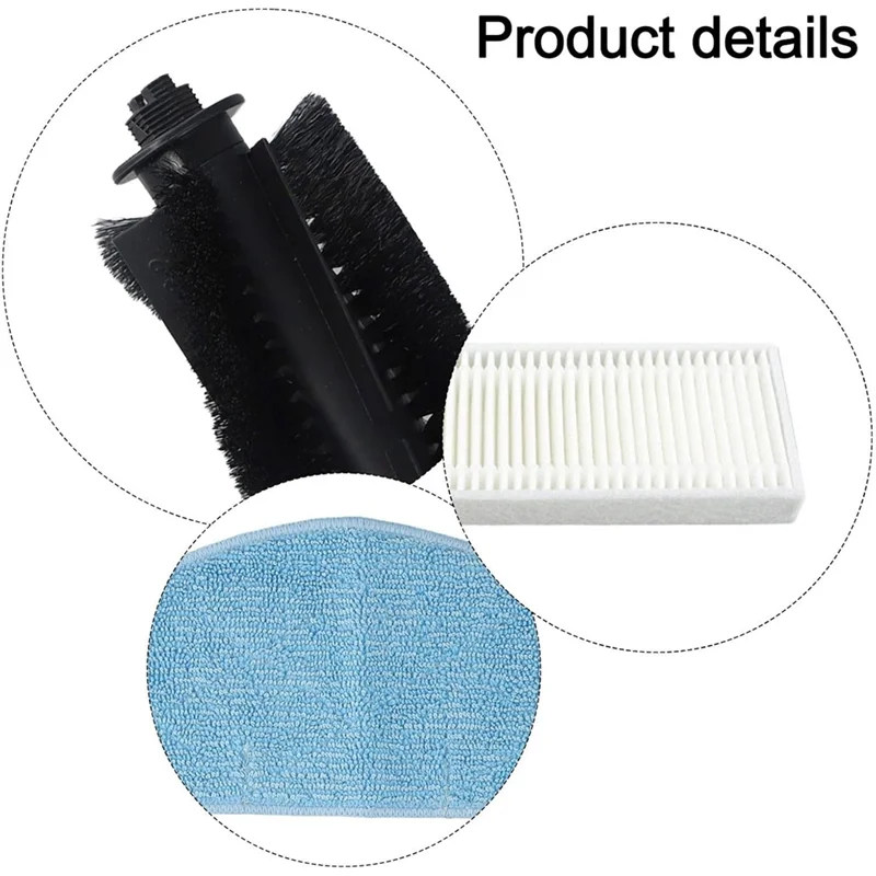 A23F-Replacement Main Brush Mop Cloths Side Brushes Filters Set Fit For Laresar Mars01 For Lubluelu SL68 Robot Vacuum Cleaners P
