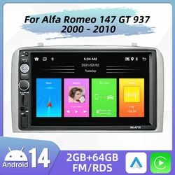 2 Din Android Car Stereo Screen for Alfa Romeo 147 2000 - 2010 7 Inch Car Radio Multimedia Player GPS Aotoradio Carplay Auto