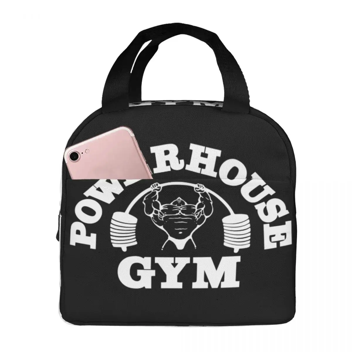 Powerhouse Gym Logo Insulated Lunch Bags for Camping Travel Bodybuilding Fitness Resuable Cooler Thermal Bento Box