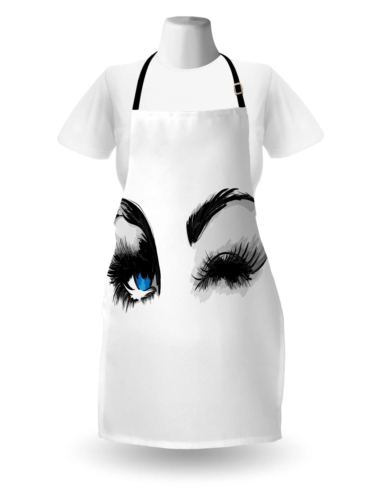 Eye Apron, Flirty Woman Eyes, Unisex Kitchen Bib with Adjustable Neck for Cooking Gardening, Adult Size