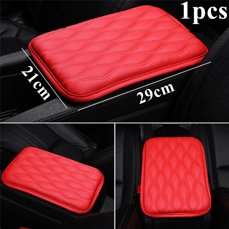 

Leather Car Armrest Mat Auto Armrests Storage Box Mats Dust-proof Cushion Cover Armrest Protector Waterproof Car Accessories