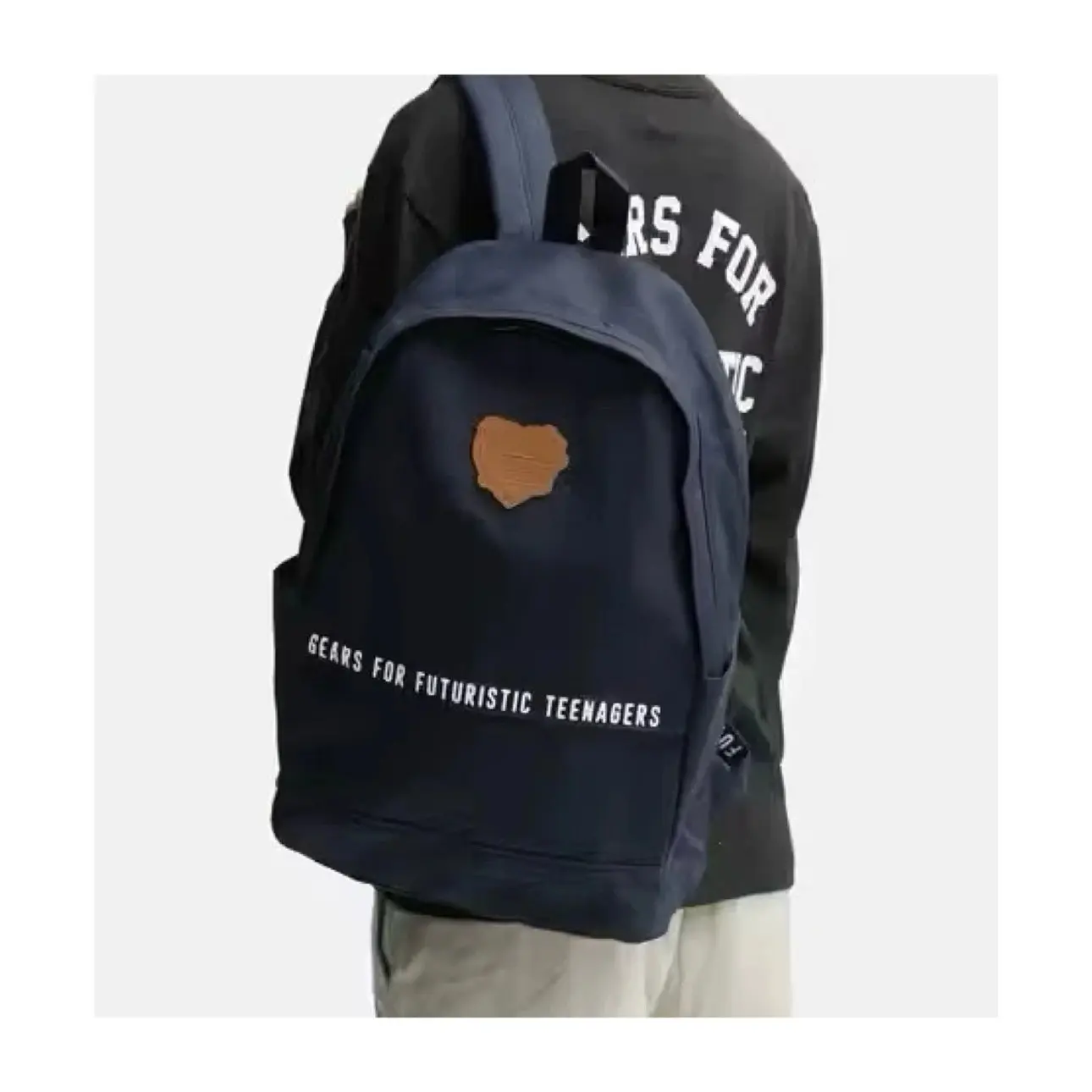 حقيبة ظهر قماشية متعددة الاستخدامات بشعار HUMAN Love Cowhide للرجال والنساء