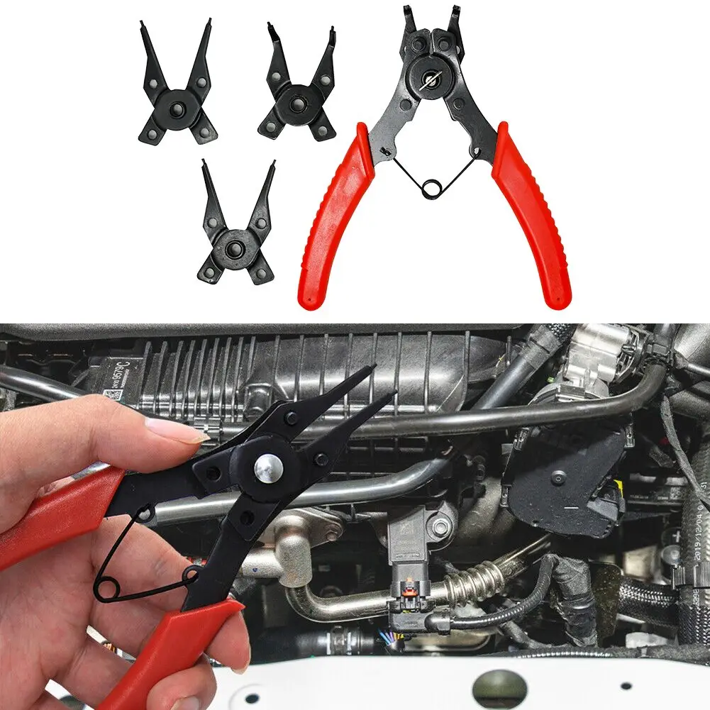 Dobry efekt Proste głowice Części samochodowe Stopień Zakrzywiona głowica Zestaw Szczypce do pierścieni zatrzaskowych Wodoodporne 10-50 mm Akcesoria samochodowe