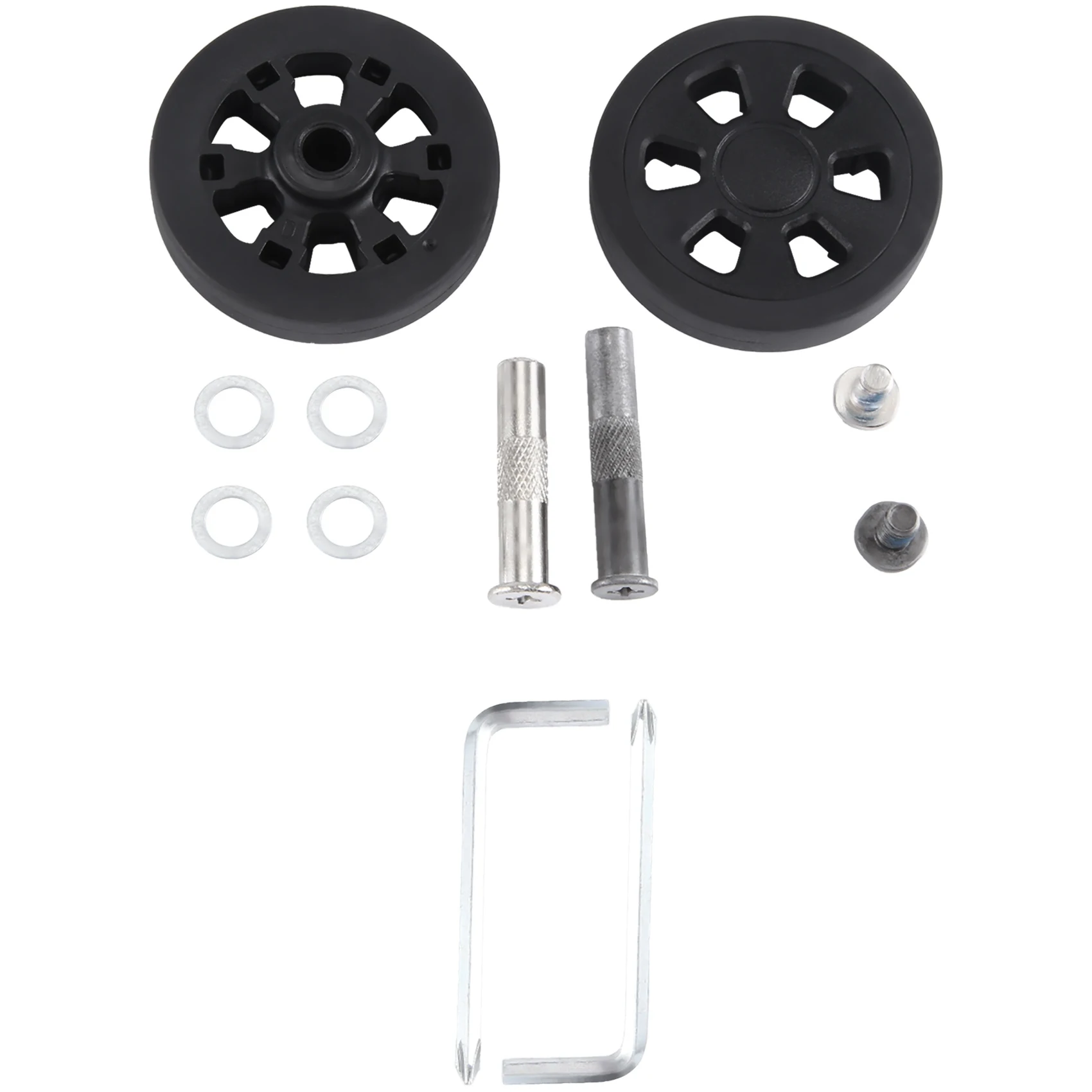 ABQR 60x13 مللي متر مجموعة من 2 عجلات استبدال حقيبة الأمتعة ، حقيبة الأمتعة PU عجلات دوارة محامل إصلاح KitA