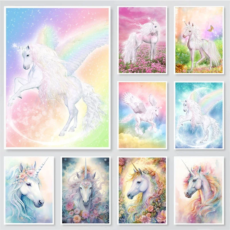 

Картина по номерам: Волшебный единорог, радужные мечты. Цифровая картина маслом для декора стен, детской комнаты, домашнего интерьера.