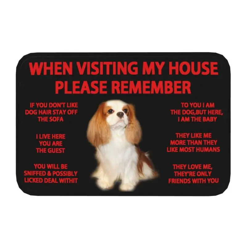 Custom Cavalier King Charles Spaniel Doormat Anti-Slip Entrance Kitchen Bathroom Floor Door Mat Dog Garden Carpet Rug