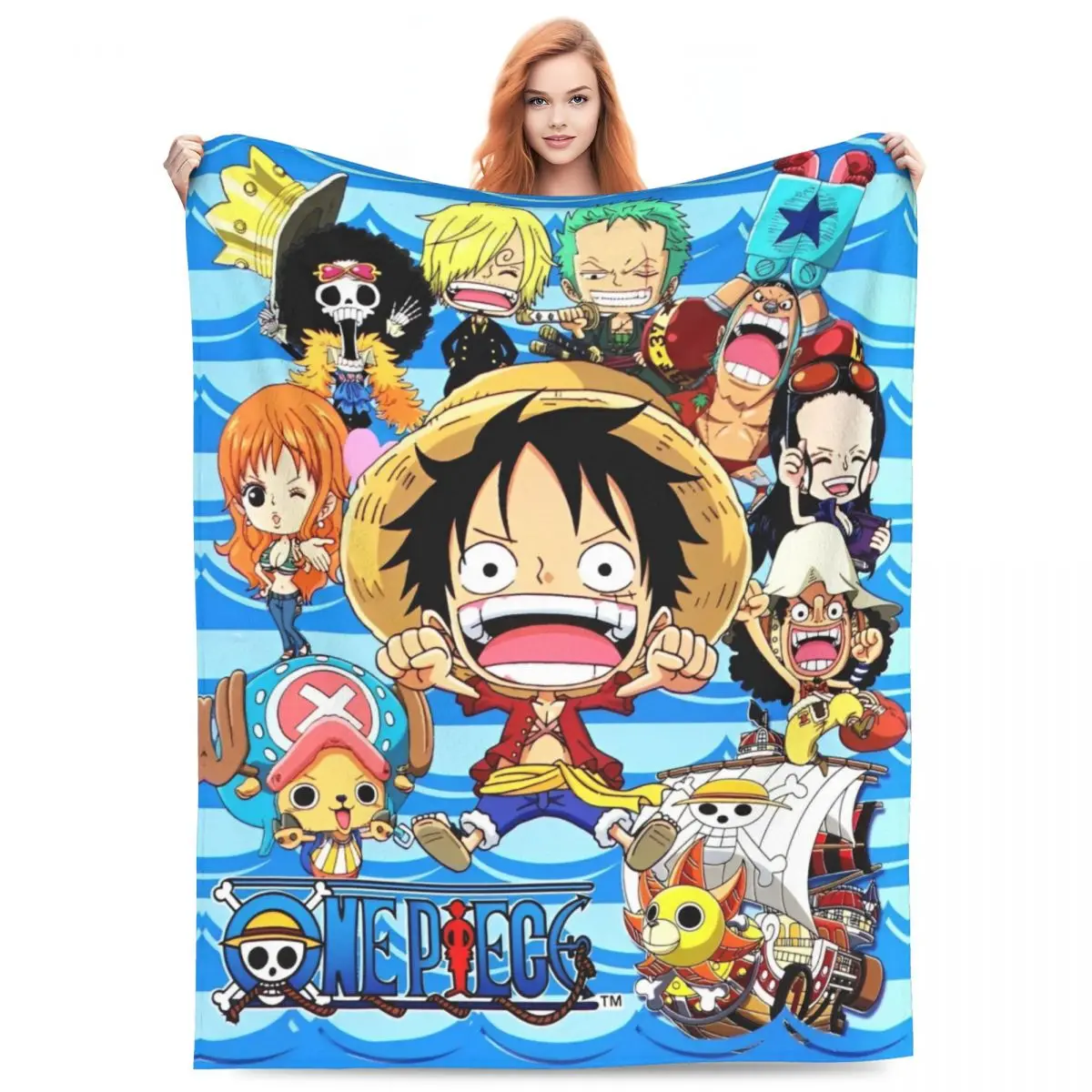 O-One P-Piece Anime Blanket Warm Fashion Plush Throw Blanket For Living Room Camping Flannel Bedspread Bed Cover