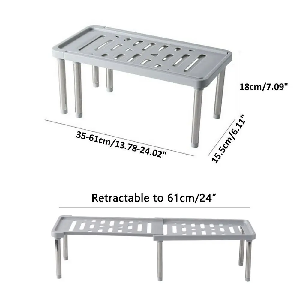 Adjustable Kitchen Storage Rack Cupboard Storage Shelf Wardrobe Shoe Saving Space Organizer Racks