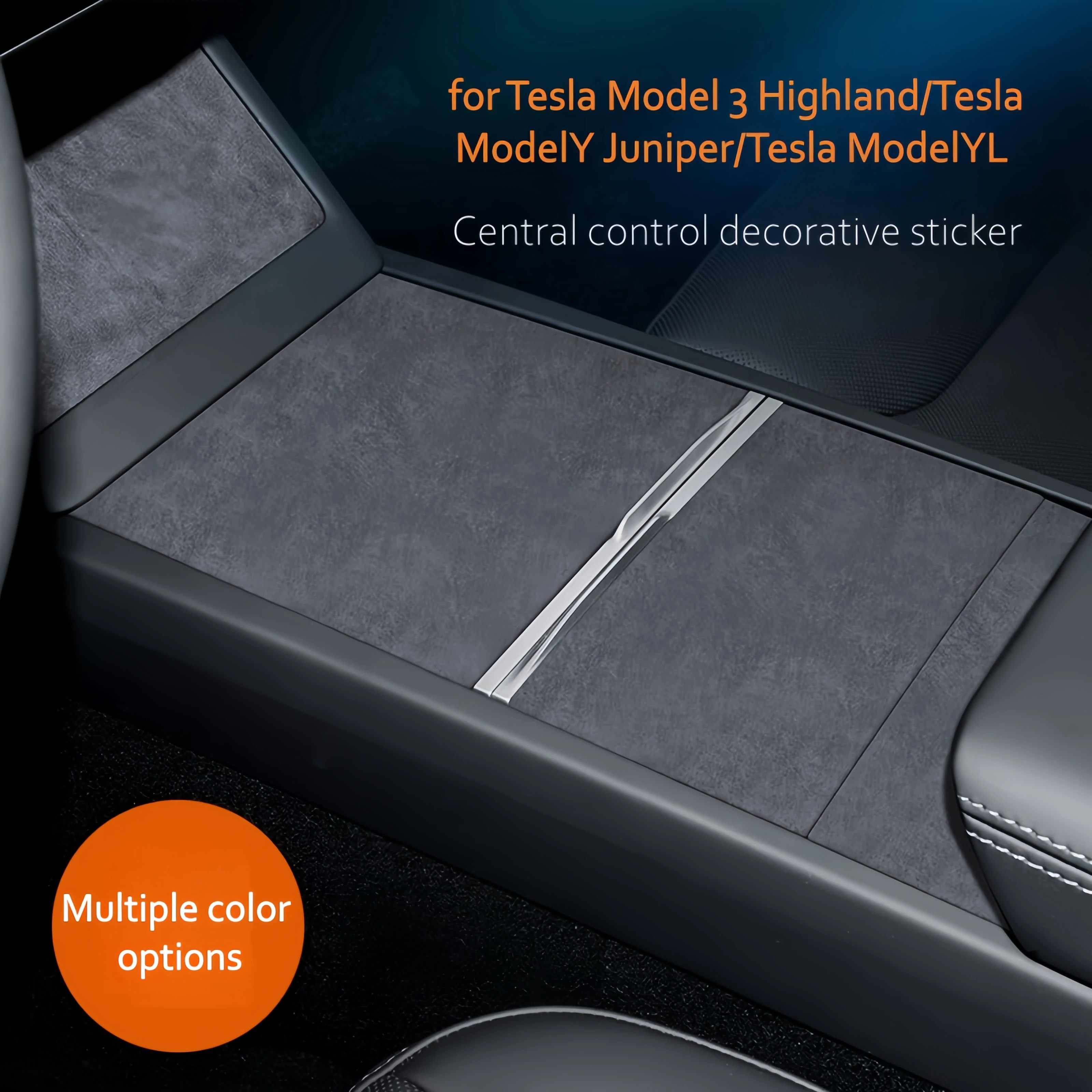 

For Tesla Model Y Juniper 2025/Model 3 Highland Ultra-Thin Central Control Panel Sticker Car Interior Decoration
