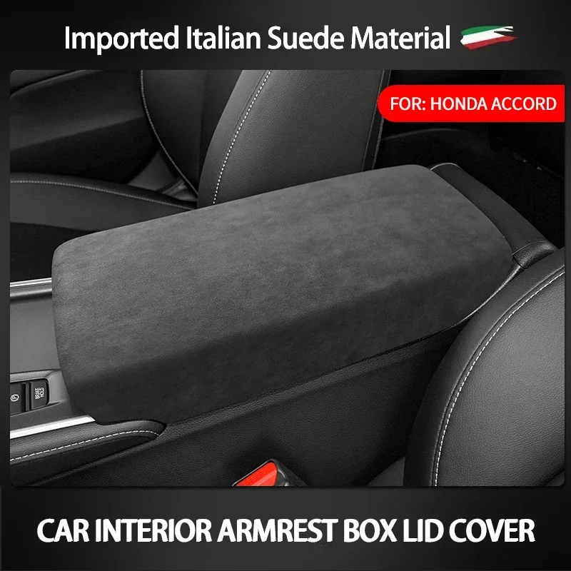 

Suede Central Console Armrest Cover For Honda Accord 2018-Present interior Modification Mid-Console Armrest Box Protector