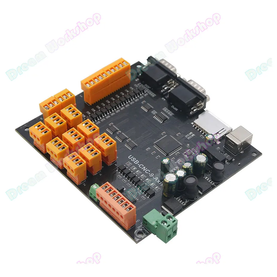 USB CNC Control Board, Stepper Motor Controller, Breakout Board, Supports offline Operation, Mach3, 4Axis, 9Axis, 100KHz