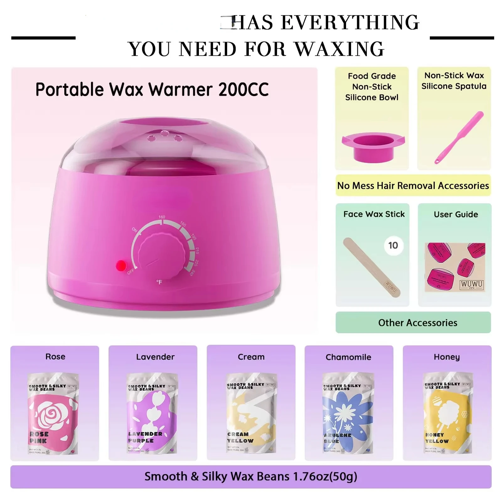 مجموعة الصبح المملكة المتحدة التوصيل (19 عنصرًا) مجموعة شمع إزالة الشعر الشمع تذوب شمع الخرز الصبح الوجه/البرازيلي/الجسم الكامل/بيكيني Depilacion الصبح