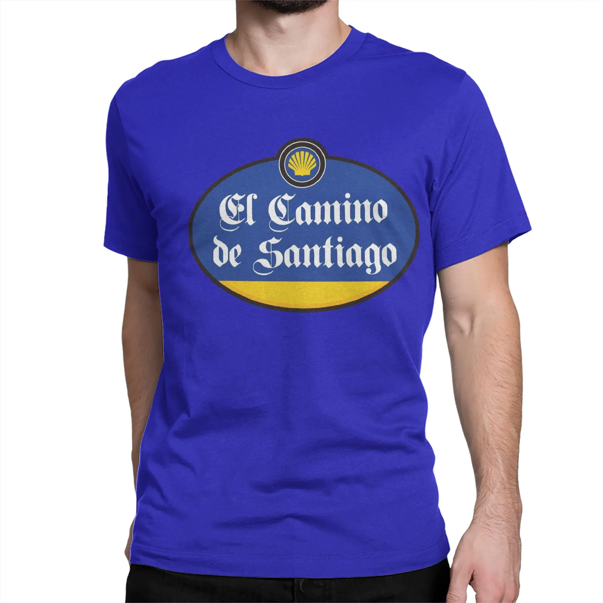 El Camino de Santiago Label T-Shirts for Men Women Pure Cotton Tee Shirt Round Neck Short Sleeve T Shirt Plus Size Clothing
