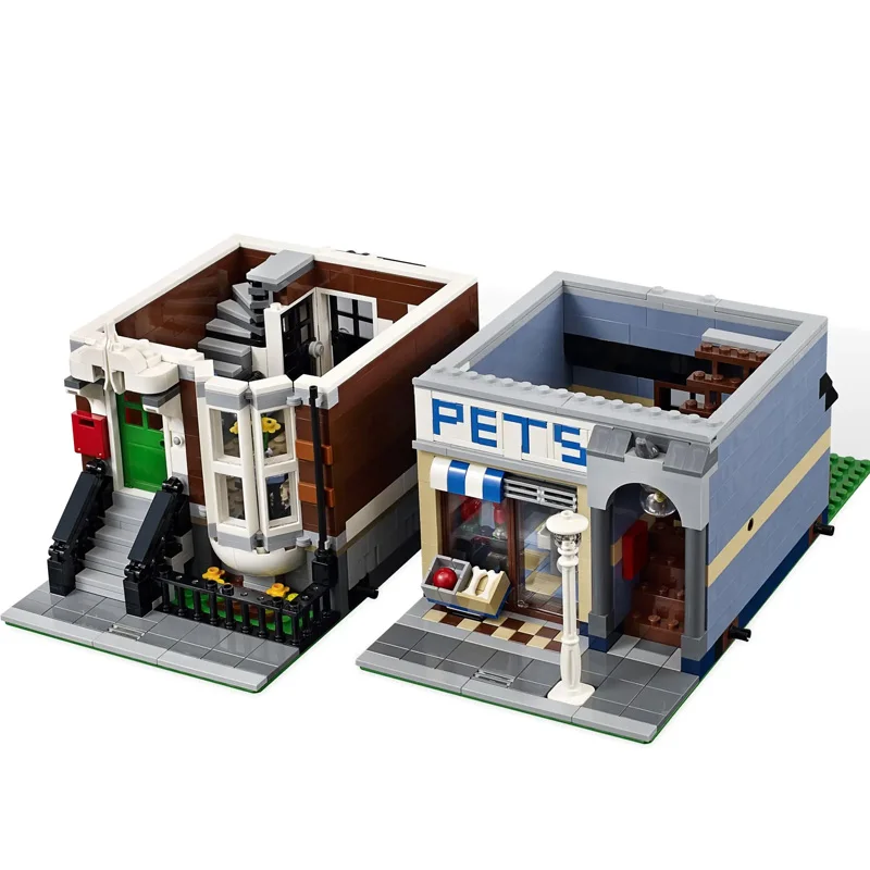 2032 PCS Pet Shop Building Blocks Bricks Model Street View Compatible 10218 Children Educational Toy Birthday Christmas Gift