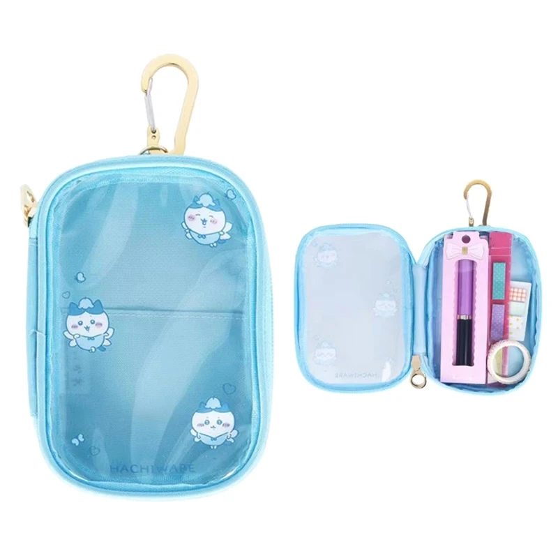 Anime Chikawa Transparent Doll Bag Hachiware Usagi Plush Toys Bag Waterproof Pvc Girl Jelly Bag Portable Stationery Bag