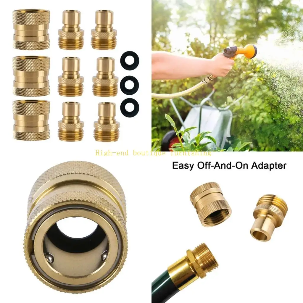 L9NB Garden Hose Quick Connector Fittings Male Female Brass Connectors 3/4 inch