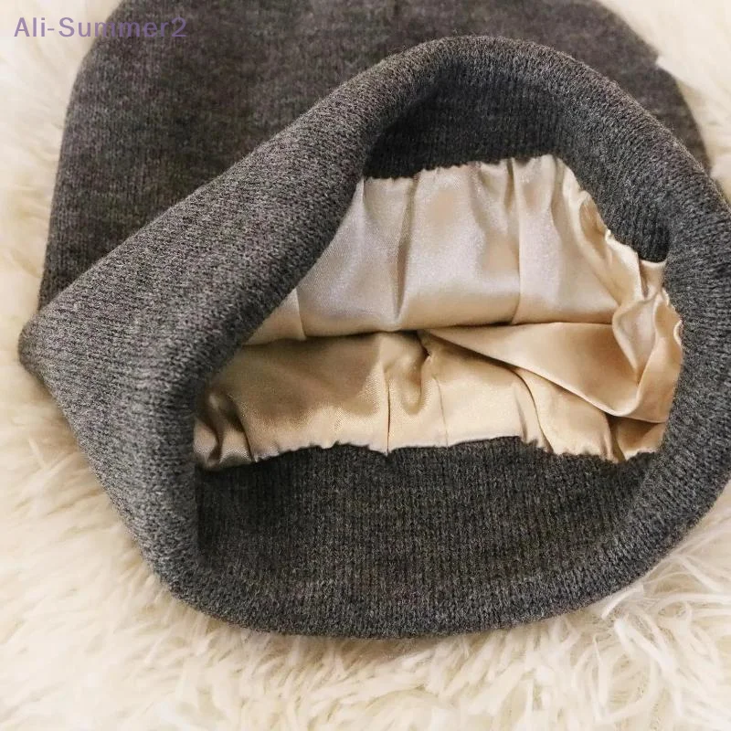 {Summer2} Winter Warm Beanie with Silk Lining & Anti-Static Technology; Ideal for Hair Cover & Sleep