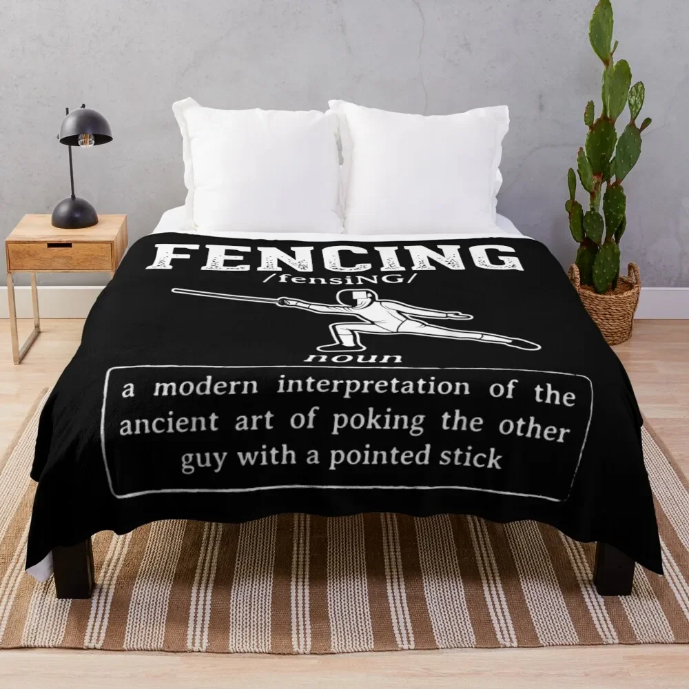 

Fencing Throw Blanket funny gift Flannel Soft Beds Plaid on the sofa Blankets