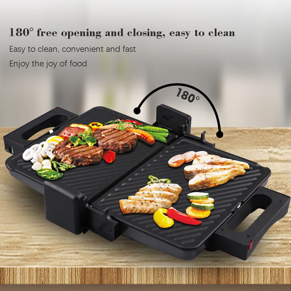 ماكينة ضغط شرائح اللحم التجارية للشواية بقدرة 2000 وات مع لوحة غير لاصقة