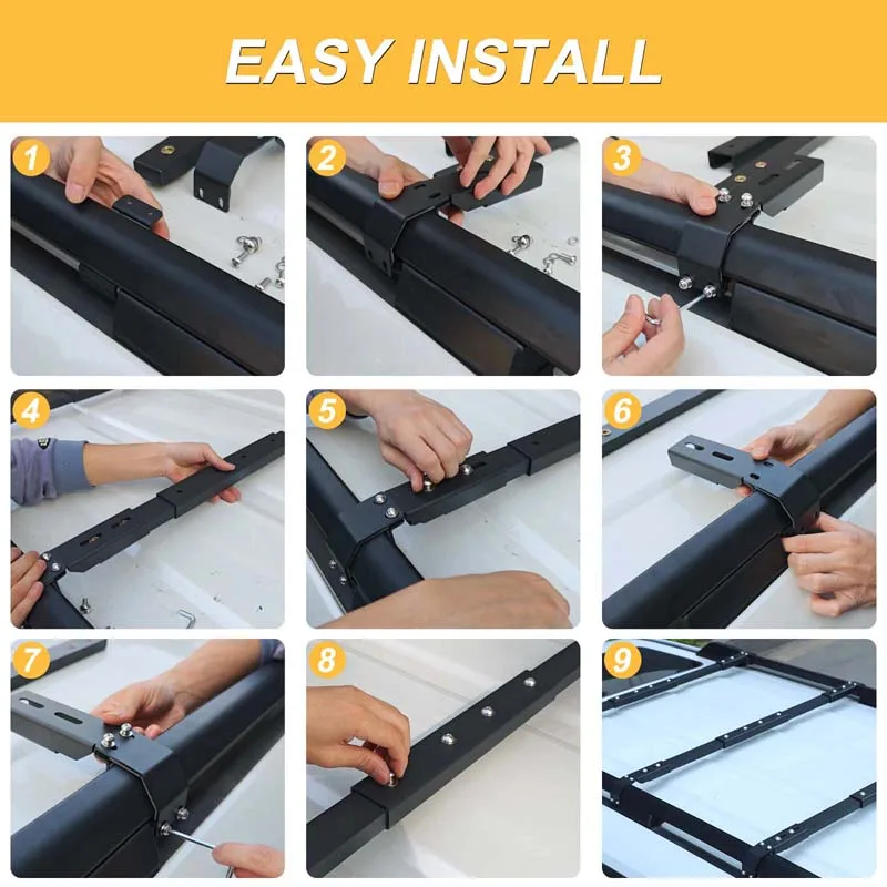 For Toyota Land Cruiser Prado 250 LC250 2024-2026+ Aluminum Alloy Black Car Luggage Rack Cross Bar Car Modification Accessories