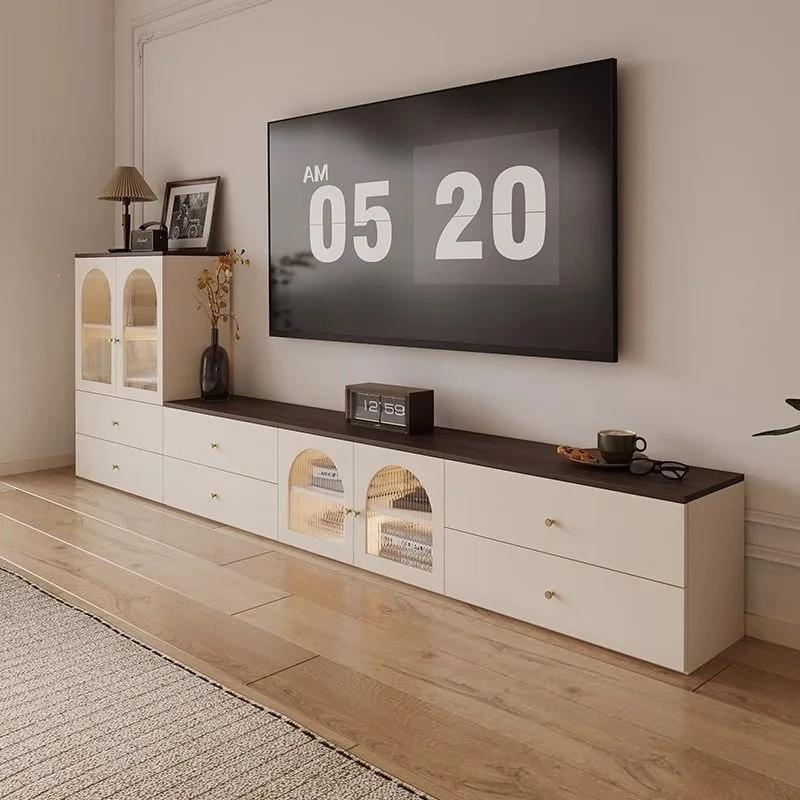 

HYS Solid Wood Simple Modern TV Cabinet Living Room Floor Cabinet Customizable Storage Storage Extended Integrated Set