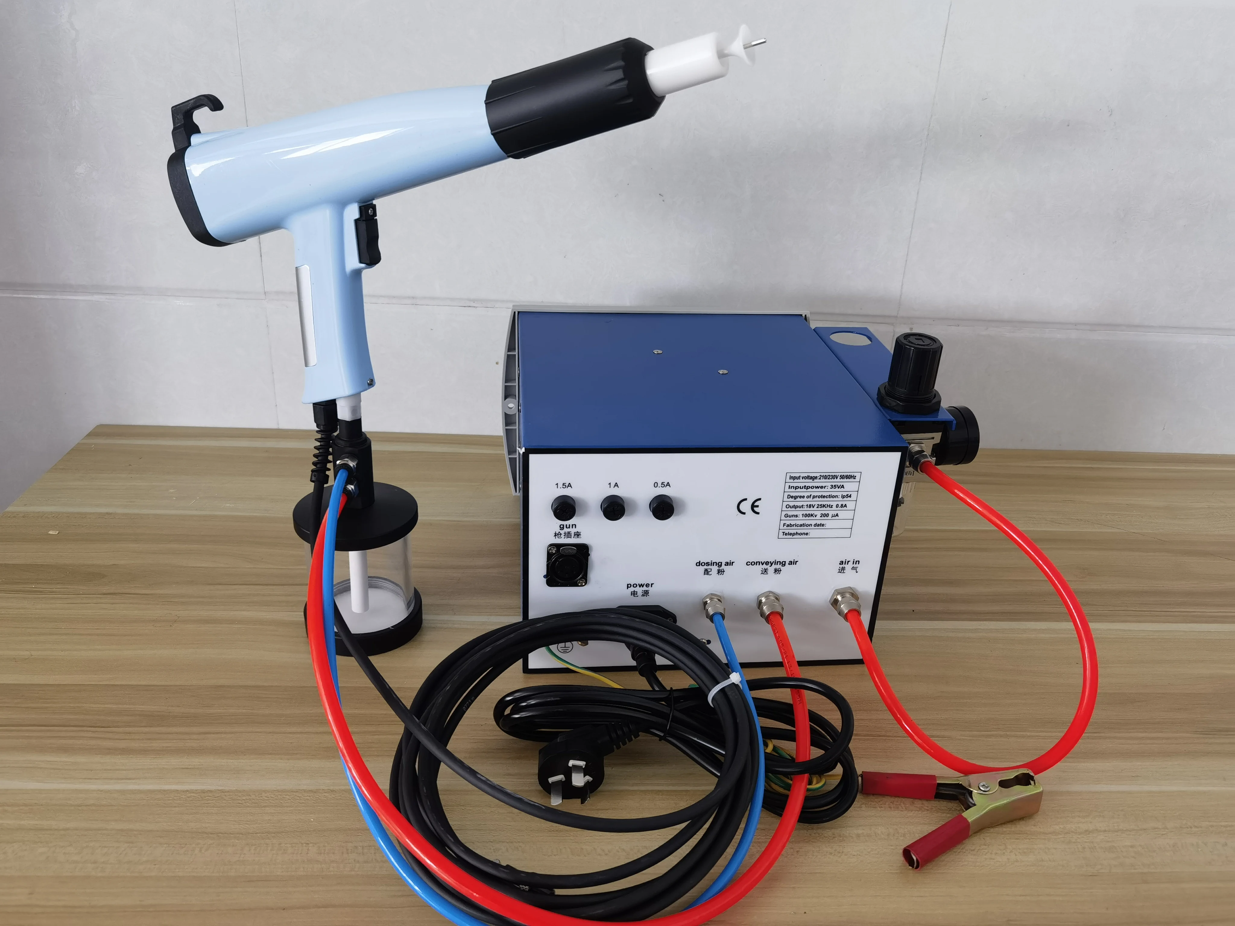 L Test Electrostatic Powder Coating hine Kit - Home Applicle Cup + Spray + 601 Painting Unit hine Kit