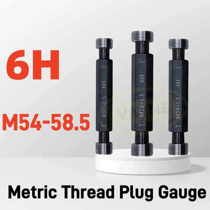 

1pcs 6H M54-M58.5 Steel Mer-cury Gage Metric Fine Thread Plug Gauge High Quality wholesale M54 M54.5 M55 M55.5 M56M57M58 M58.5