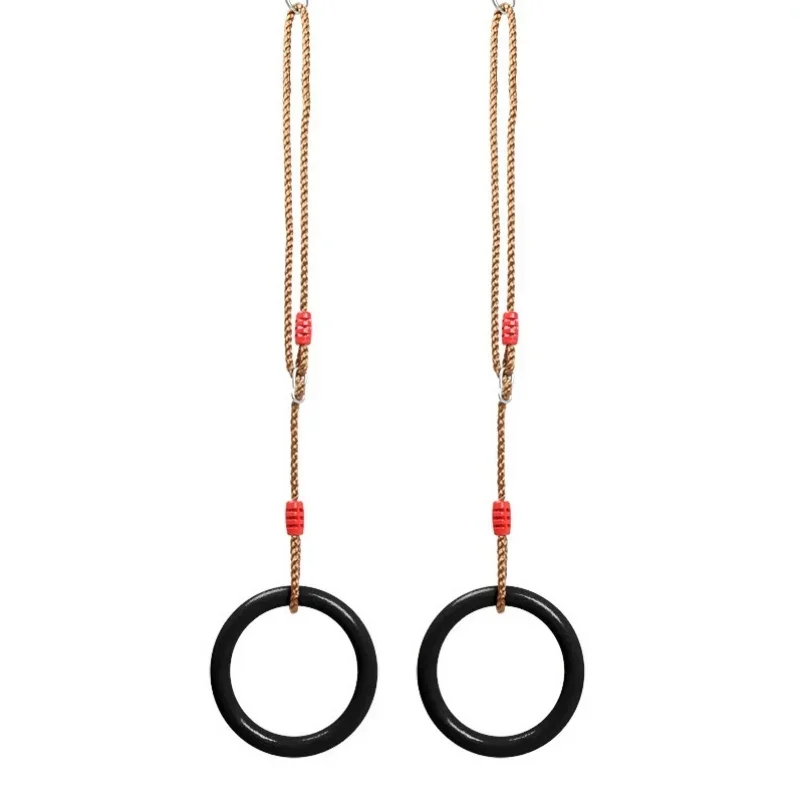 حلقات دائرية مع حبل قابل للتعديل للأطفال، أرجوحة خارجية، صالة الألعاب الرياضية، التسلق، ألعاب اللياقة البدنية، تدريب قوة الذراع #6