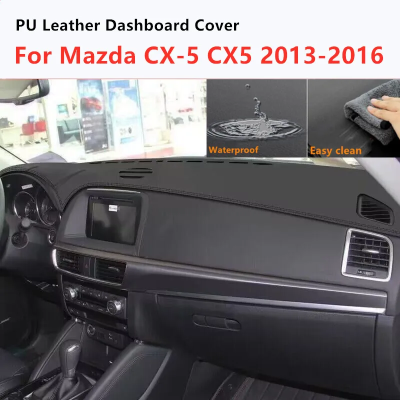 New PU Leather Dashboard Cover Dash Pretector Anti-Slip Mat Trim Dashmat Carpet For Mazda CX-5 CX5 2013-2016