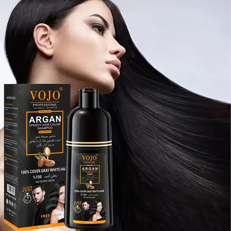 شامبو صبغ الشعر باللون الأسود والبني للبالغين من الجنسين، رغوة شامبو صبغ الشعر، لون الشعر النباتي، لا يضر، يغسل بسهولة، تغطية الشعر الرمادي #5