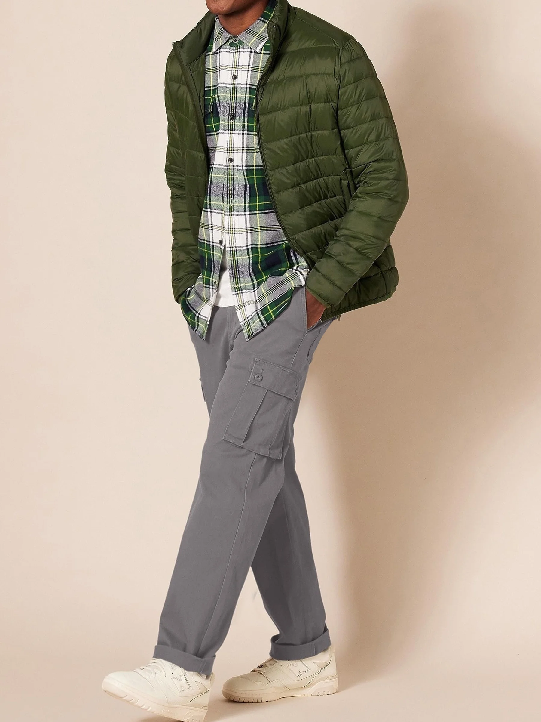US Plus Big Size Men\'s Spring Autumn Fashion Business Casual Long Pants Suit Pants Male Elastic Straight Formal Trousers Pocket
