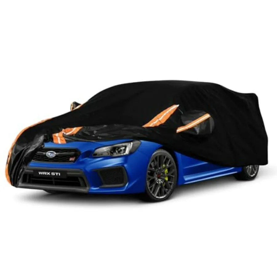 

All Weather Waterproof Car Cover for Subaru WRX Impreza STI 2007-2025, 8-Layer Polyethylene Fabric, Black, Lab-Verified Snow/Ra