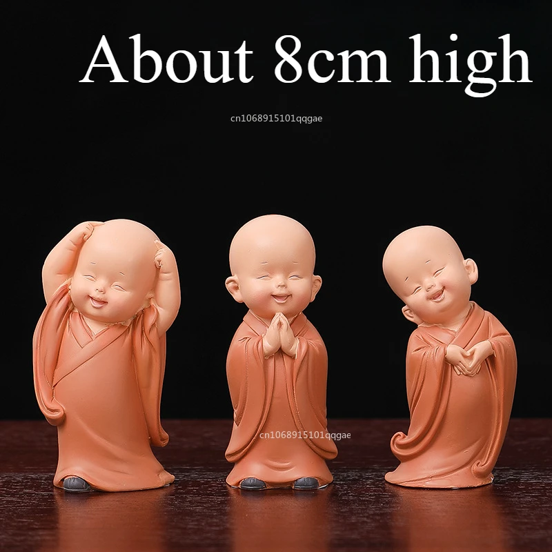 New Little Monk Figurine Mini Monk Statue Cute Buddha Tatue Adorable Baby Little Monk Decoration Creative Ornament  Decoration