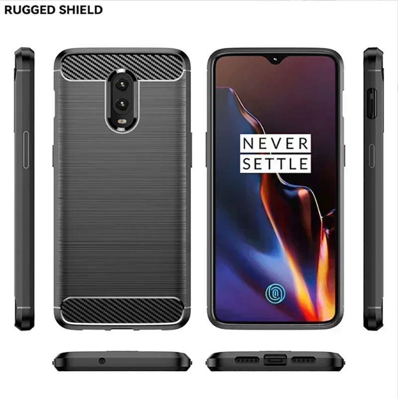 Coque en carbone antichoc pour Oneplus 6 7 8 Pro, étui en silicone TPU pour One plus 6T 7T 8T Oneplus6 Oneplus7