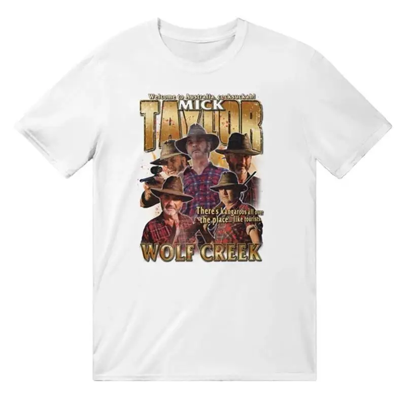 Mick Taylor Wolf Creek T-Shirt Versatile Daily Oversized Casual Vintage Short Sleeve O-Neck 100% Cotton Streetwear Graphic Tops