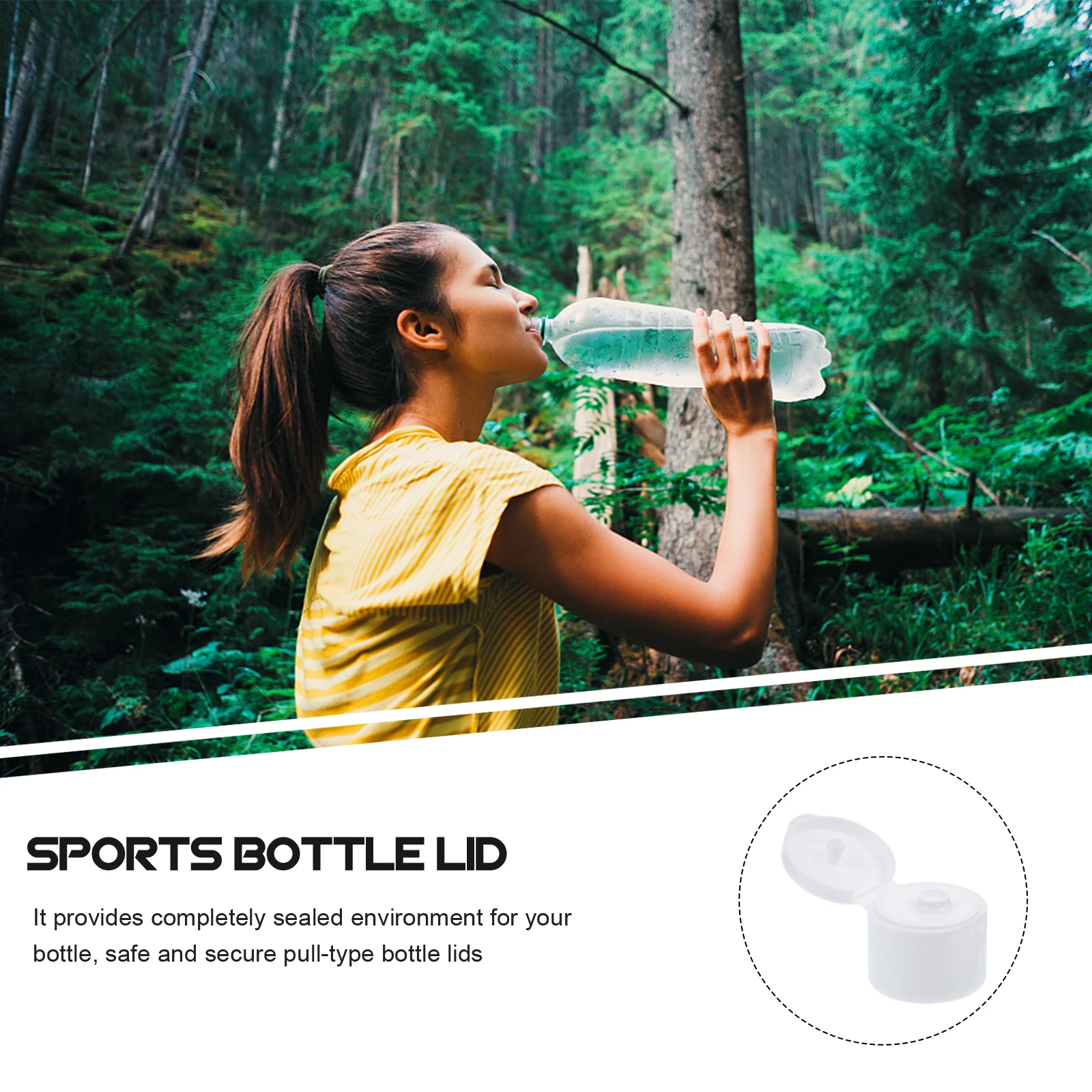 

Water Bottle Sports Pull Cover Mineral Leak Proof Bottles Push Top Lids Anti-spill Caps Plastic