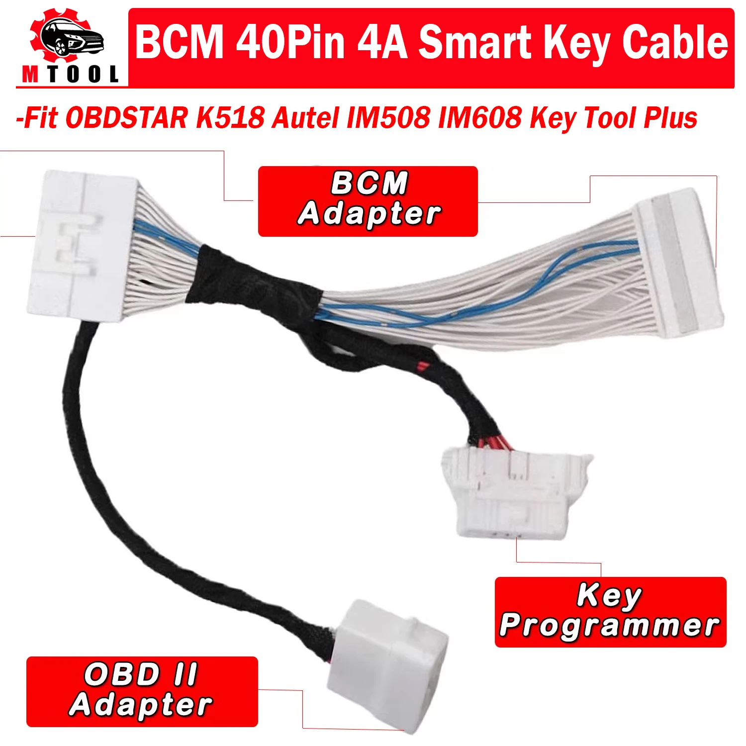 

For Nissan 40 BCM Cable 4A Smart Key Cable For Sylphy B18 Xtrail T33 Mitsubishi fit OBDSTAR Autel IM508 IM608 K518 Key Tool Plus
