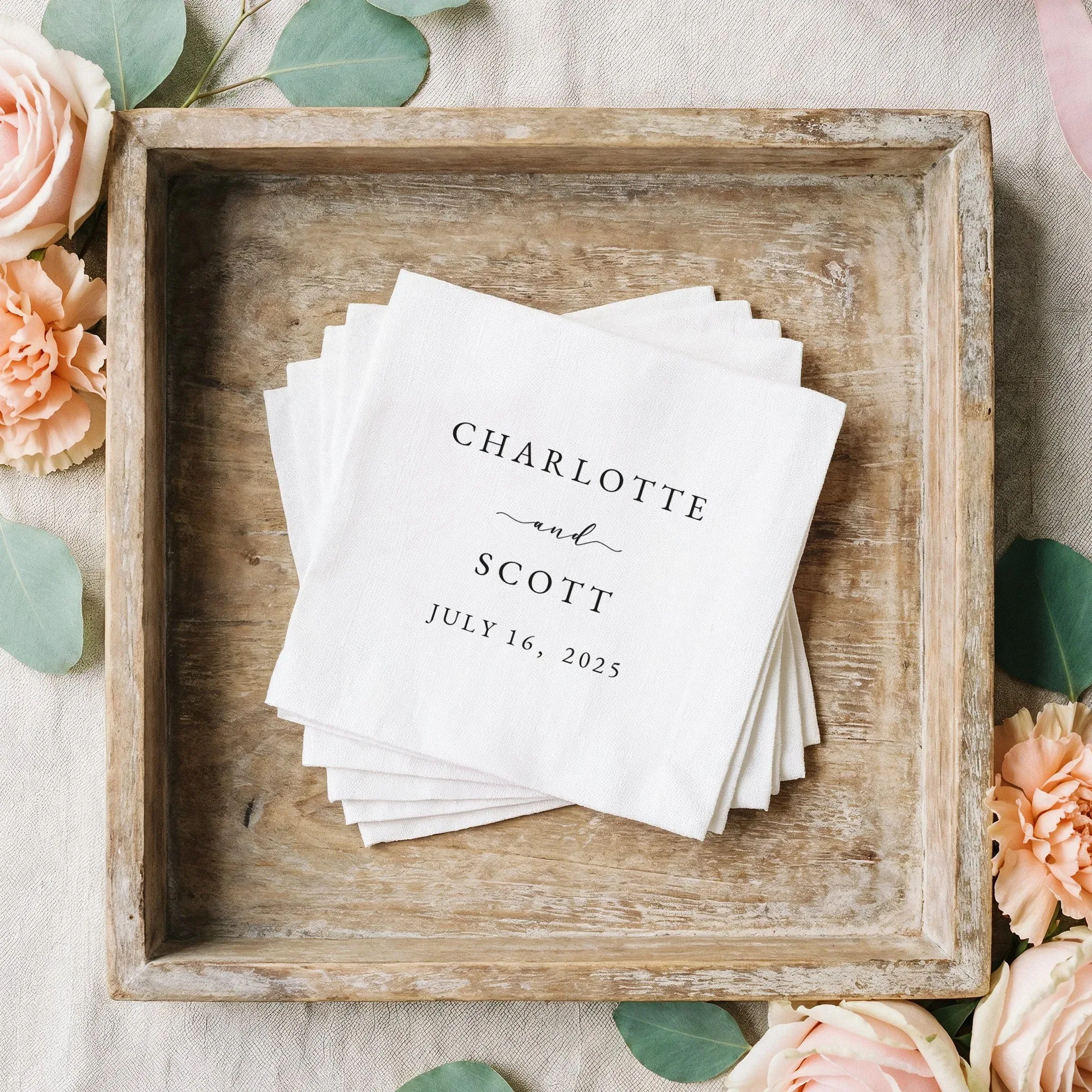 Personalized Paper Napkins for Wedding Custom Napkins of Your Text 20-200pcs Disposable Napkins for Cocktail Party Hen Party view 6