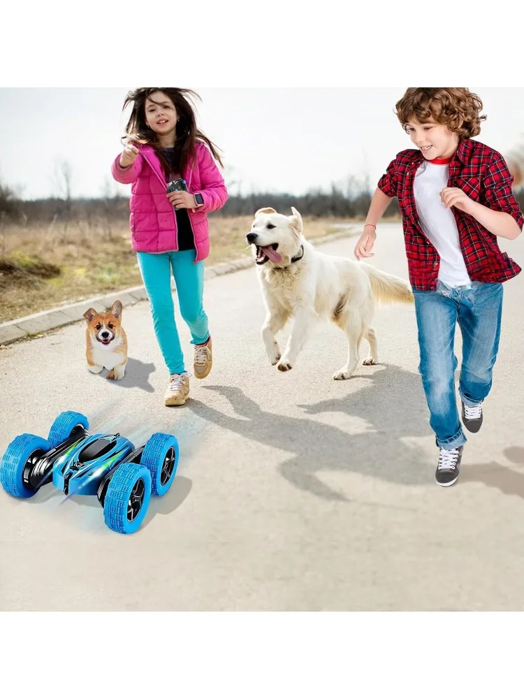 Remote Control Car Double Sided 360°Rotating RC Cars with Headlights Rechargeable Race Stunt Toy Car Christmas Birthday Gifts