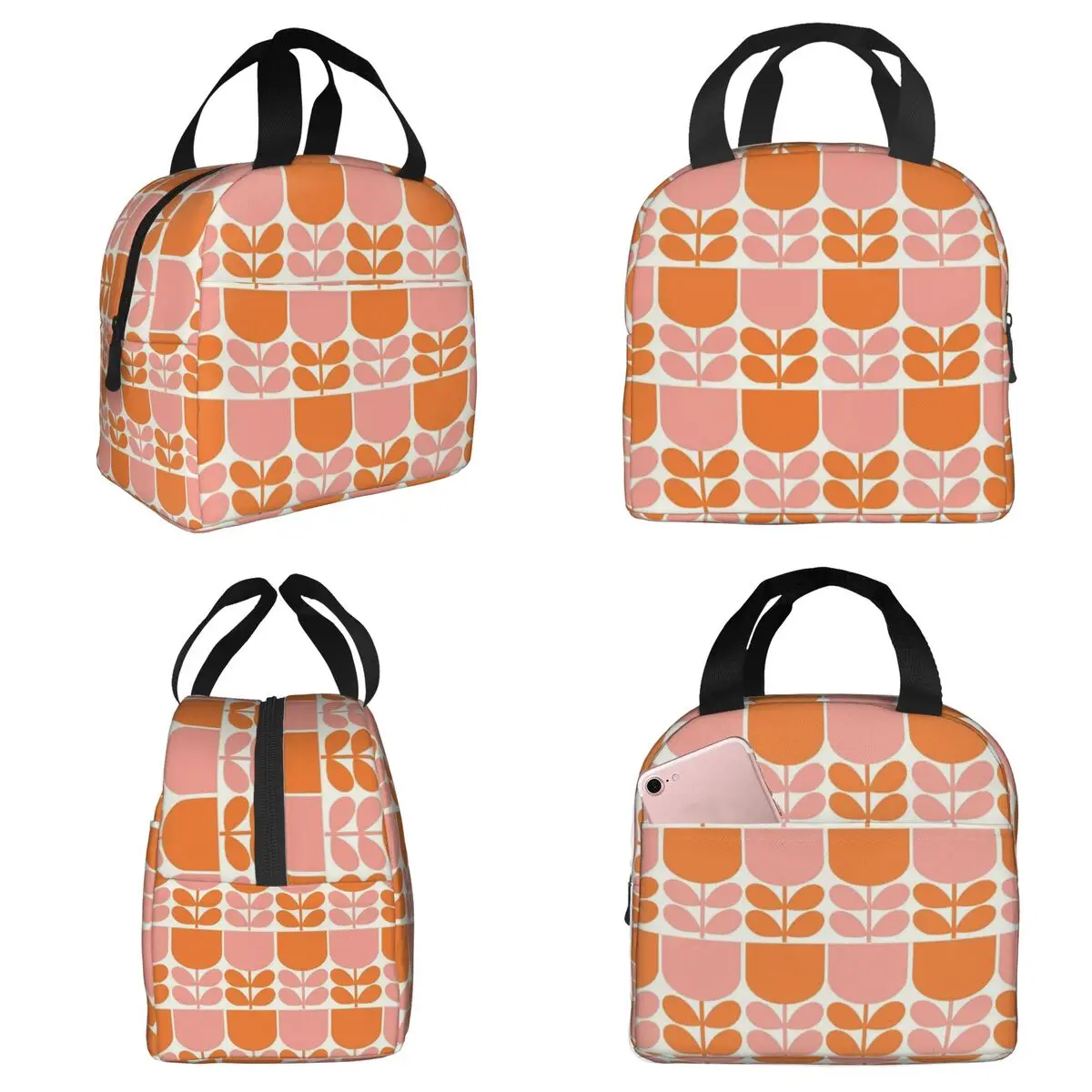 

Термосумка для обедов Spring Bloom Orla Kiely 6 Insulated Lunch Bag для детей, школьная термосумка-холодильник для еды, портативный контейнер для ланчей