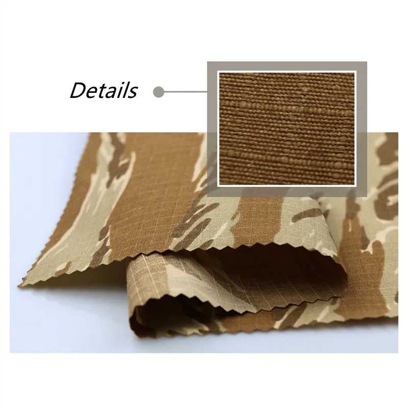 Yellow Desert Green Black Tiger Stripe Camouflage Fabric TC Polyester Cotton Cloth Tactical Uniform Garment DIY Material