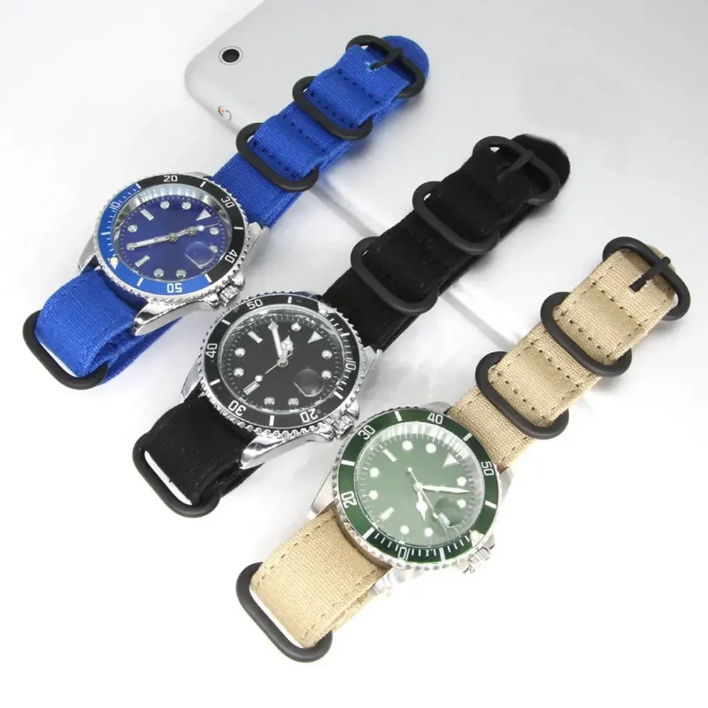 18mm 20mm 22mm Canvas Nylon Watch Band Universal Smartwatch Replacement Strap for Seiko for Samsung Watch 5 4 3 Bracelet