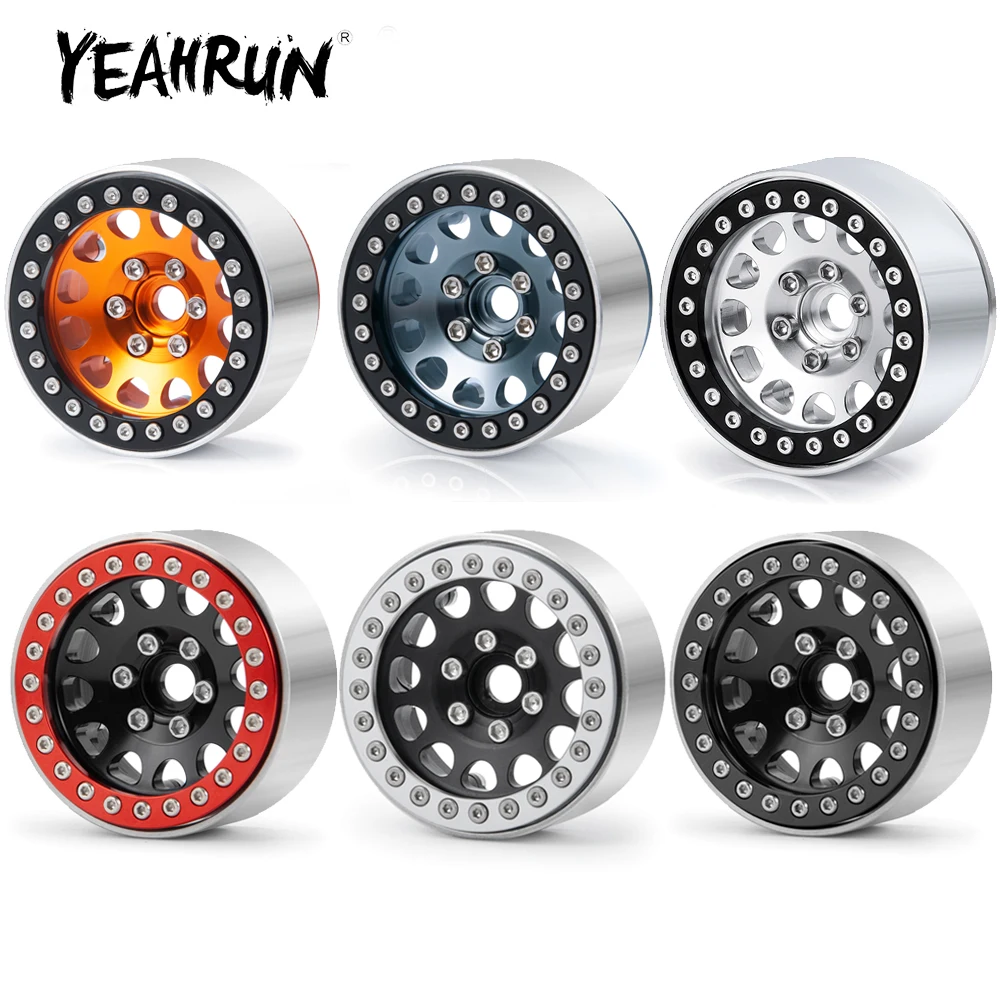 

YEAHRUN 1.9 inch 30mm Beadlock Aluminum Alloy Wheel Rims Hub for Axial SCX10 II 90046 TRX-4 D90 1/10 RC Car Truck Model Parts