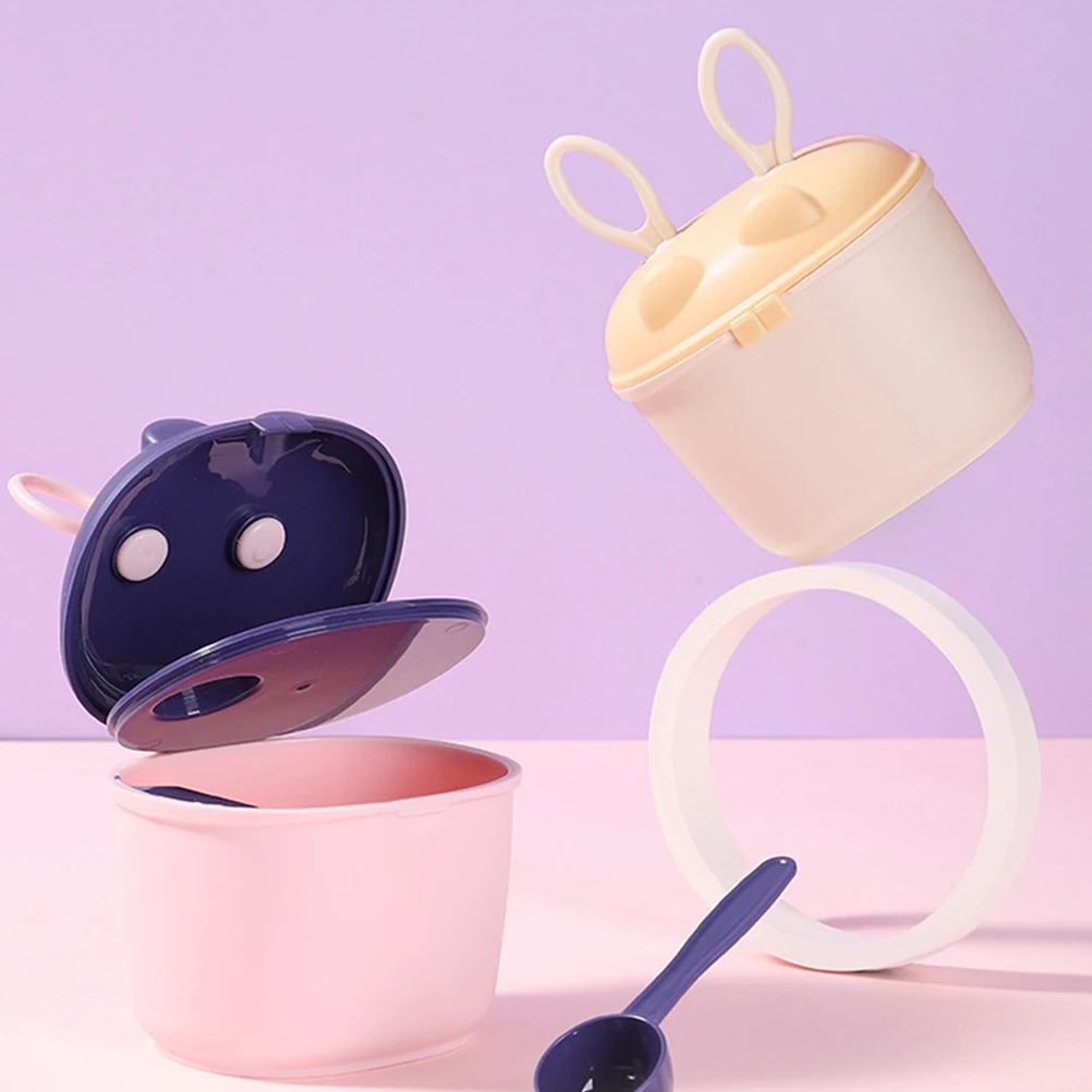 

2pcs Milk Powder Container Infant Formula Dispenser Sealing Lid Baby Food Storage Box Leakproof Travel Container For Formula