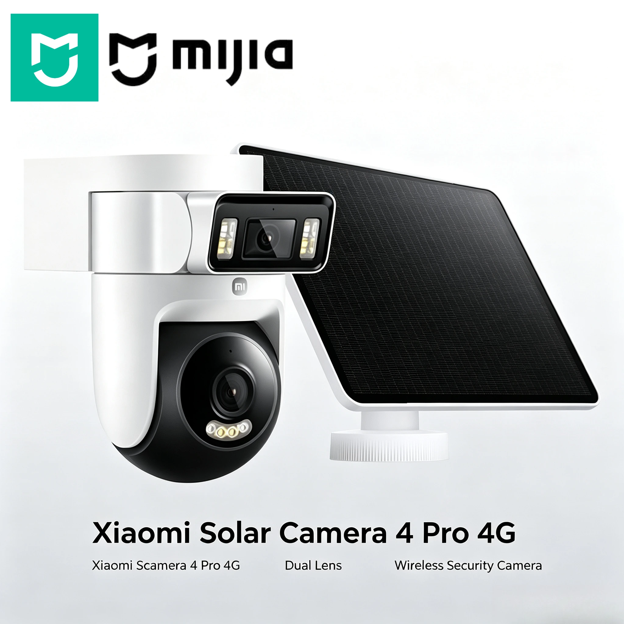 Xiaomi Smart Solar Camera 4 Pro 4G Dual Lens 5MP Solar Powered Outdoor Wireless Security Camera Two-way Audio Surveillance Cam