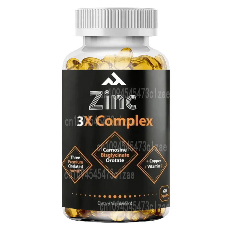 Zinc Capsule Containing Copper, Vitamin C, Myopeptide Zinc, Diglycine Chelates, Zinc Orotate Provide Skin Immune Health Support
