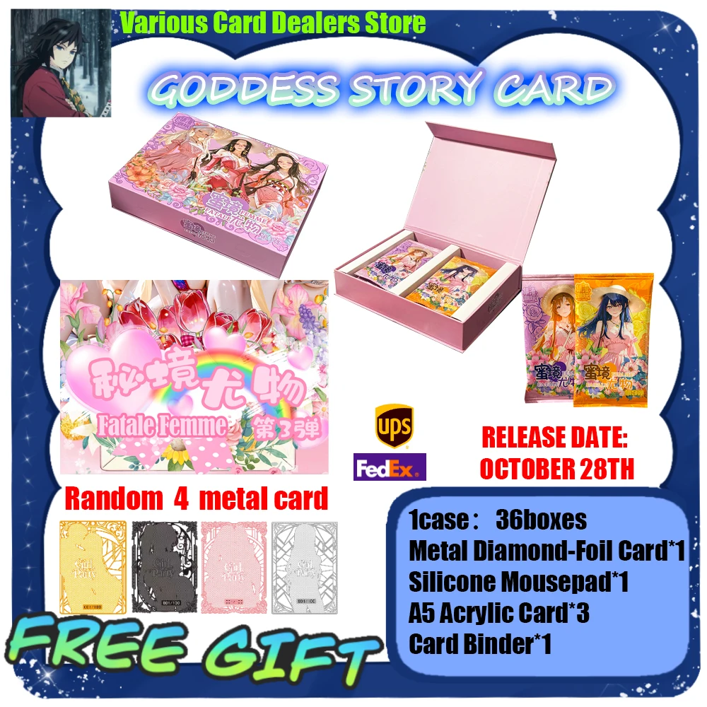 New Femme Fatale vol.3 Anime Goddess Story Card CCG TCG Collectible Blind Box Creative Toy Trendy Art Birthday Gift